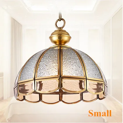 Classical copper art diamond glass Pendant lights Handwork soldering E27 LED indoor single lamp for pavilion&stairs&bar BRSDD016