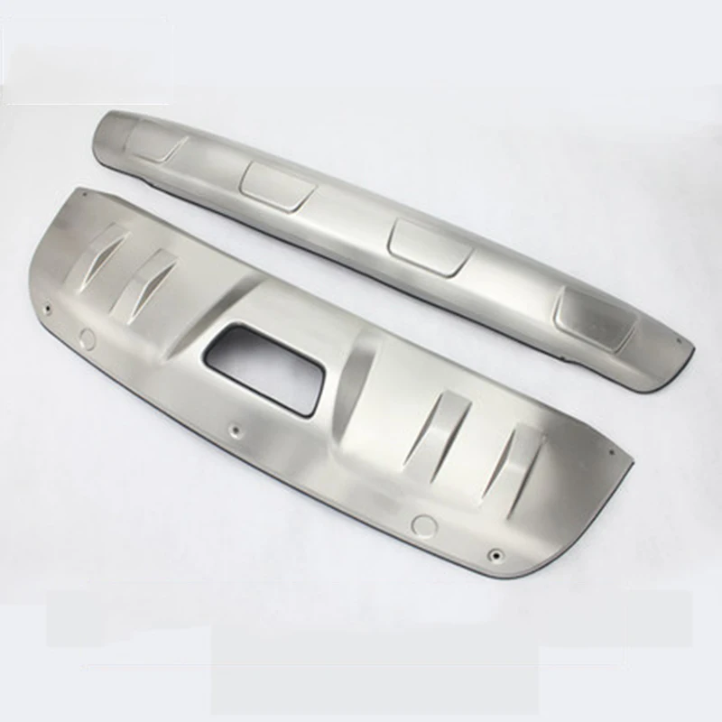 Car Styling For Nissan X-TRAIL 2014 2015 Stainless Steel Exterior Front Rear Bumper Protector Skid Plate Cover Trims Decoration