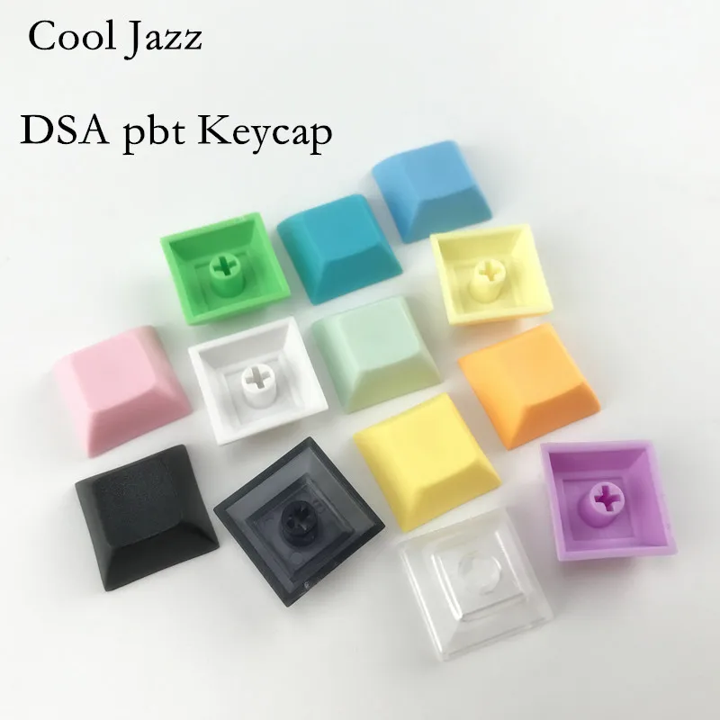 Cool Jazz dsa pbt keycap 1u mixded color green yellow blue white Transparent keycaps for gaming mechanical keyboard