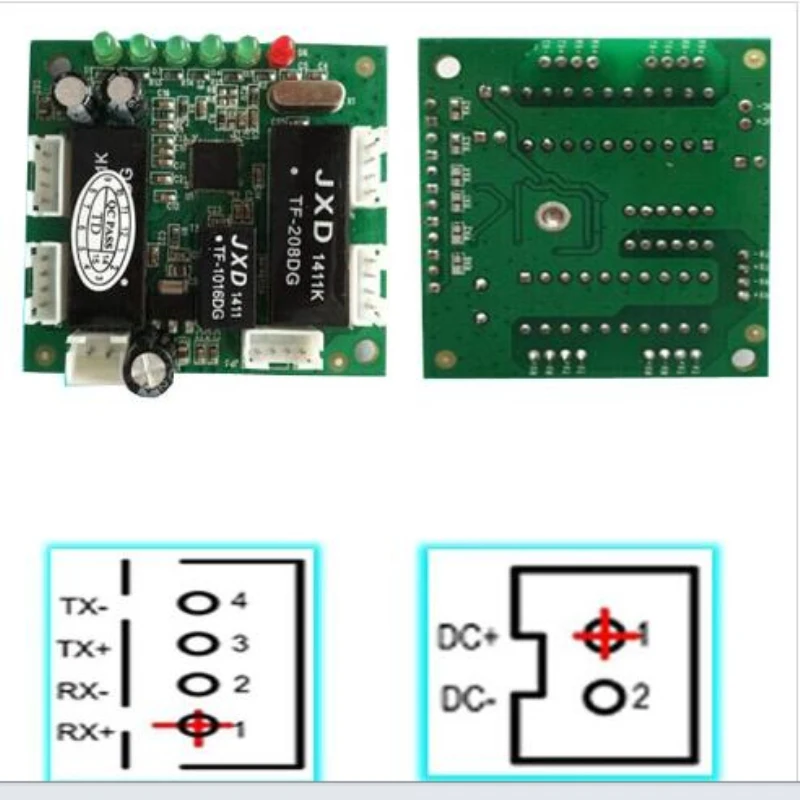 Mini projekt przełącznik ethernet płytka drukowana ethernet moduł przełączający 10/100 mb/s 5 port płytka obwodów drukowanych