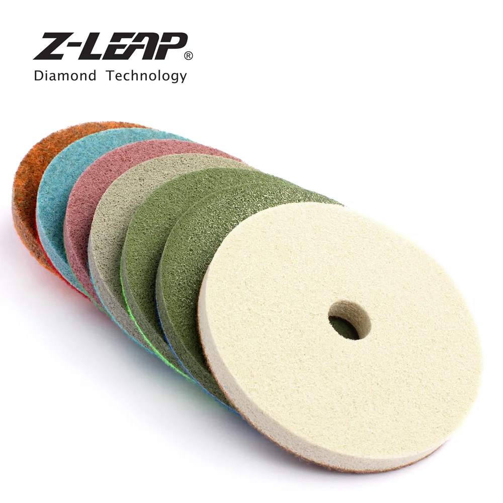 Z-LEAP 2pcs 125mm Sponge Diamond Polishing Pads 5 Inch Buff Disc For Marble Artificial Stone Sandstone Floor Wet Cleaning Tool
