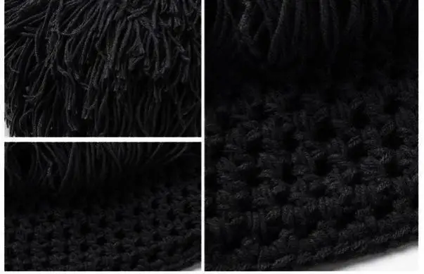 BomHCS Wig Beard Hat Hobo Mad Scientist Rasta Caveman Handmade Winter Knit Warm unisex Cap Gift Funny Party Mask Beanies Kid