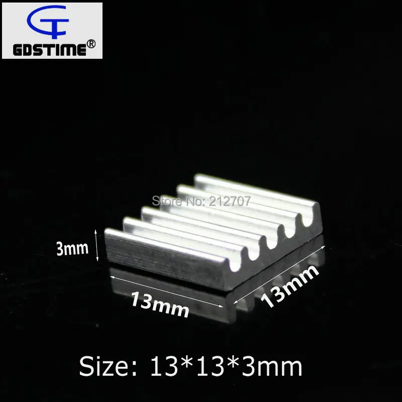 50PCS Gdstime 13x13x3MM Aluminum Heatsink for Chip CPU GPU VGA RAM IC LED Heat Sink Radiator Cooler Cooling