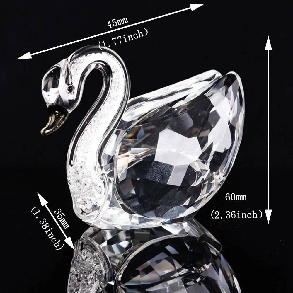 Figuritas de cristal de cisne para decoración del hogar, adorno de cristal de cisne lindo, colección de diamantes, pisapapeles de animales,