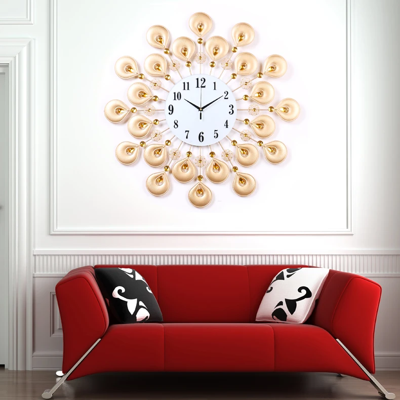 Peacock Fashion Wall Clock Living Room Modern Garden Creative Minimalist Mute Quartz Watches Wall Clock Wrought Decorations