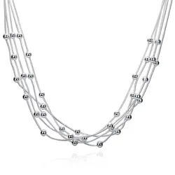 Five Line Snake Chain Light Beads Necklaces Necklaces & Pendants for Women Silver Plated Fashion Choker Chains Jewelry Xmas Gift