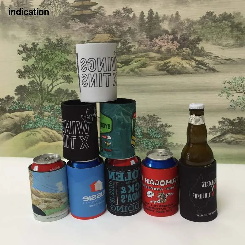 

1000pcs/lot Neoprene Stubby Holders Beer Can Cooler Bag For Food And Cans Great For Wedding Customized Gift School Union Party