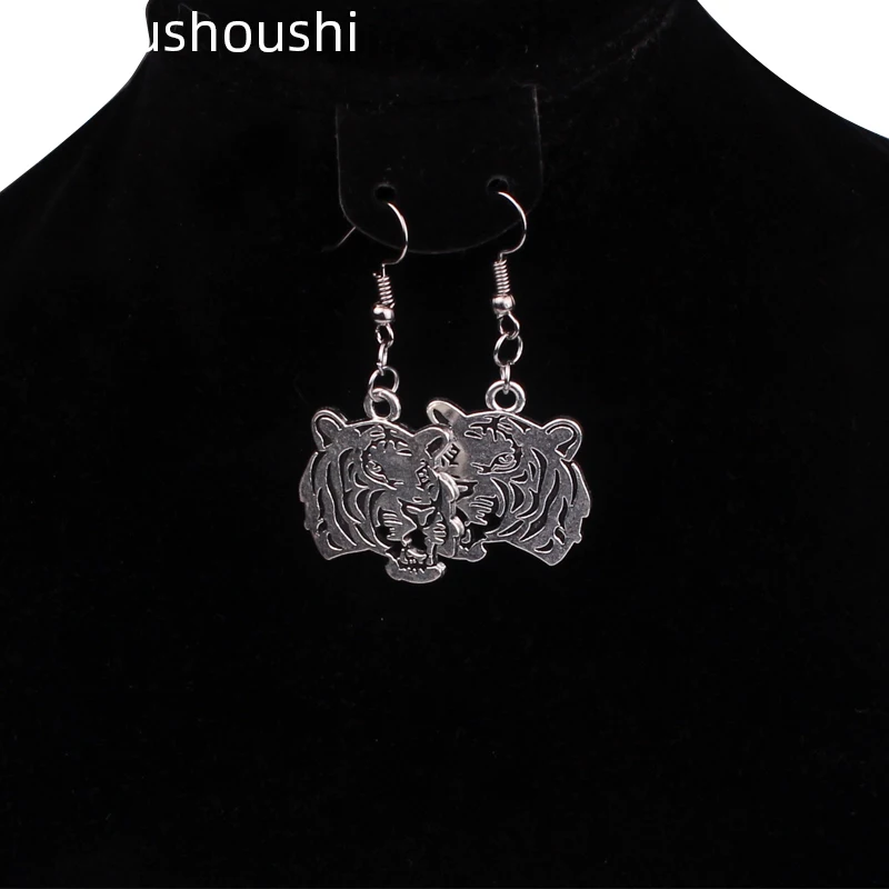 antique silver Gothic aretes de mujer vintage punk tiger head drop earrings for women girls gifts brincos para as mulheres di004