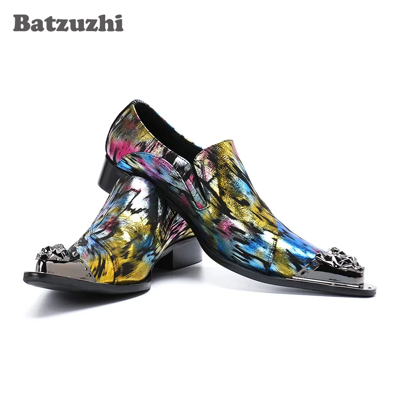 

Batzuzhi Color Formal Leather Dress Shoes Men Fashion Men Shoes Iron Toe Chaussure Homme Cool Party & Wedding Shoes for Men!