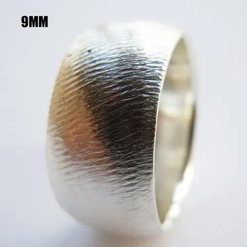 

Wellmade Solid 925 Sterling Silver Plain Bands,Mens 9mm Silver Band Ring