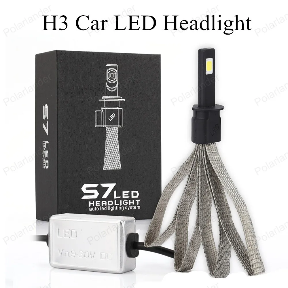 

S7 H3 COB LED Car Headlight Bulbs 30W 3200LM 6000K High Power LED Headlights White Color Led Lamp 12V Kit