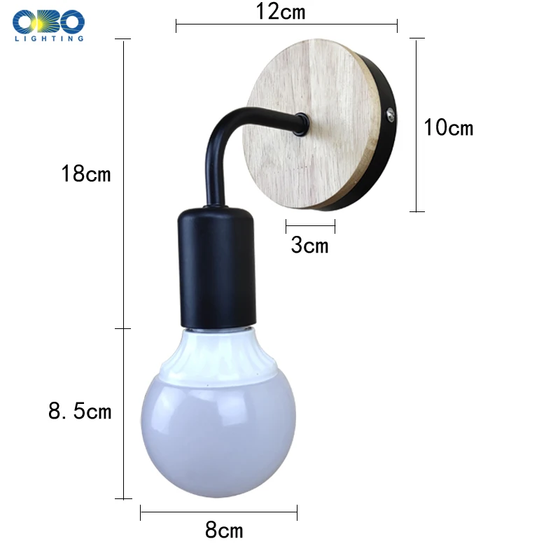 Wall Lamp Vintage Simple Iron Dining Room/Bar Indoor E27 Light Bulb 110-240V White/Black/Silver Bathroom Mirror Wall Lights