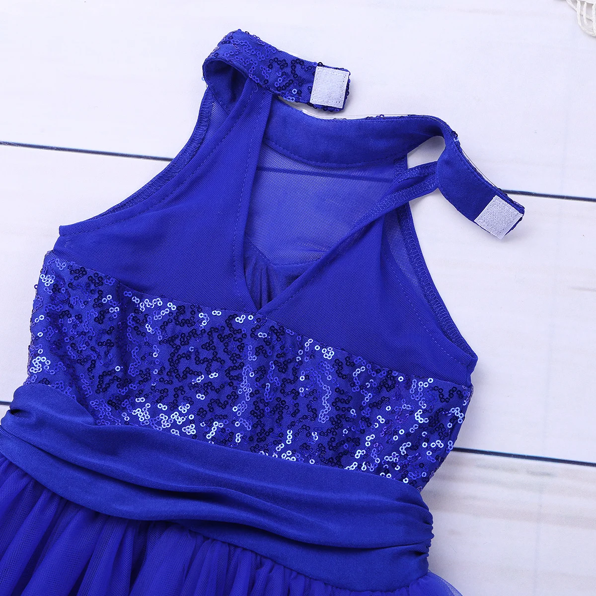 iEFiEL Sequins Sleeveless Mesh Girls Children Ballet Tutu Dress Kids Stage Performance Costumes Fairy Ballerina Dance Dresses