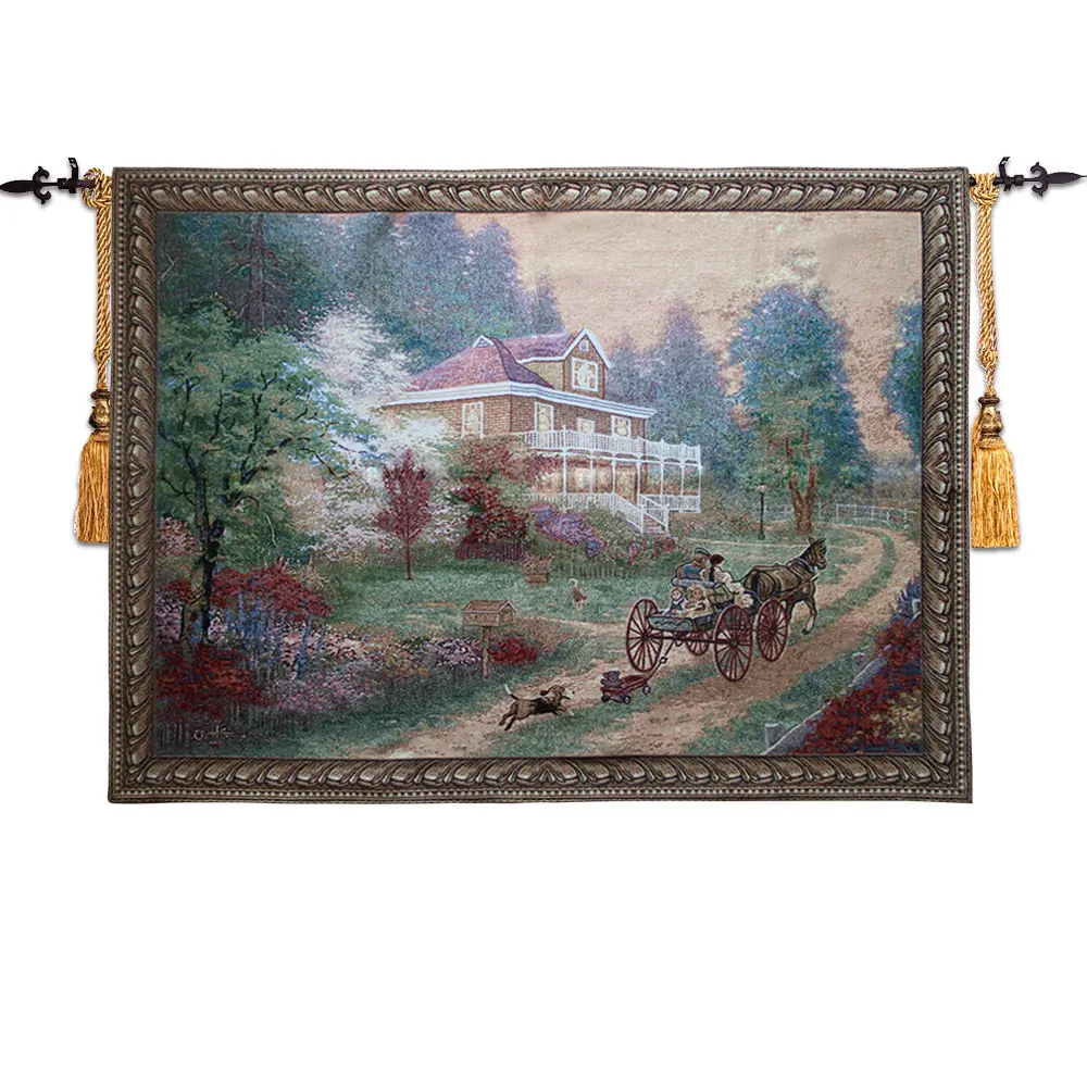 100*140cm Beautiful wall hanging tapestry home decorative paintings fabric-holiday European-style living room mural