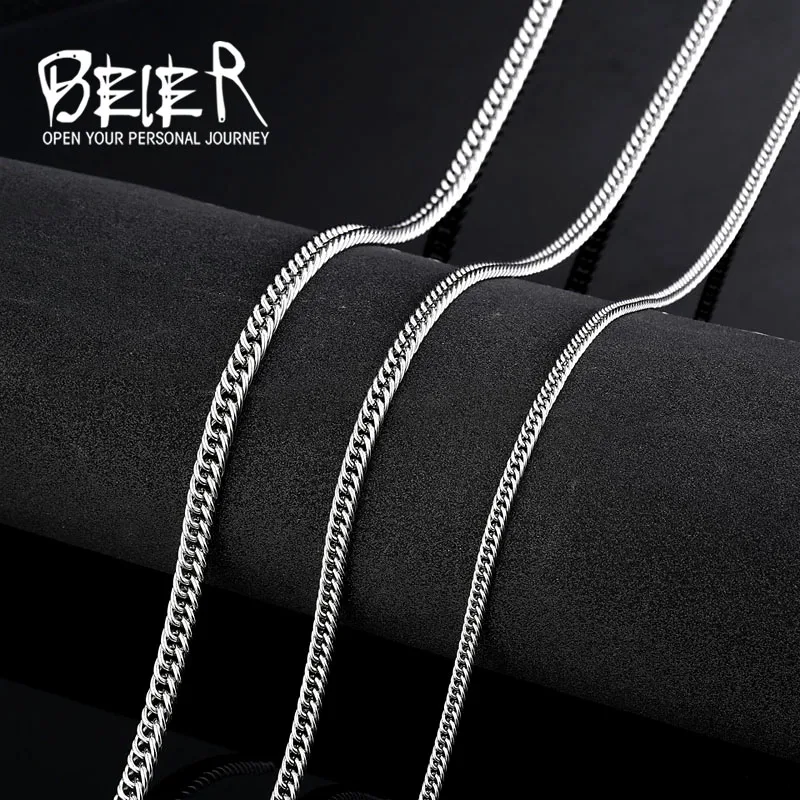 Wholesale Flat Chain For Man Stainless Steel Man\'s Fashion Cheap Necklace Jewelry BN1026