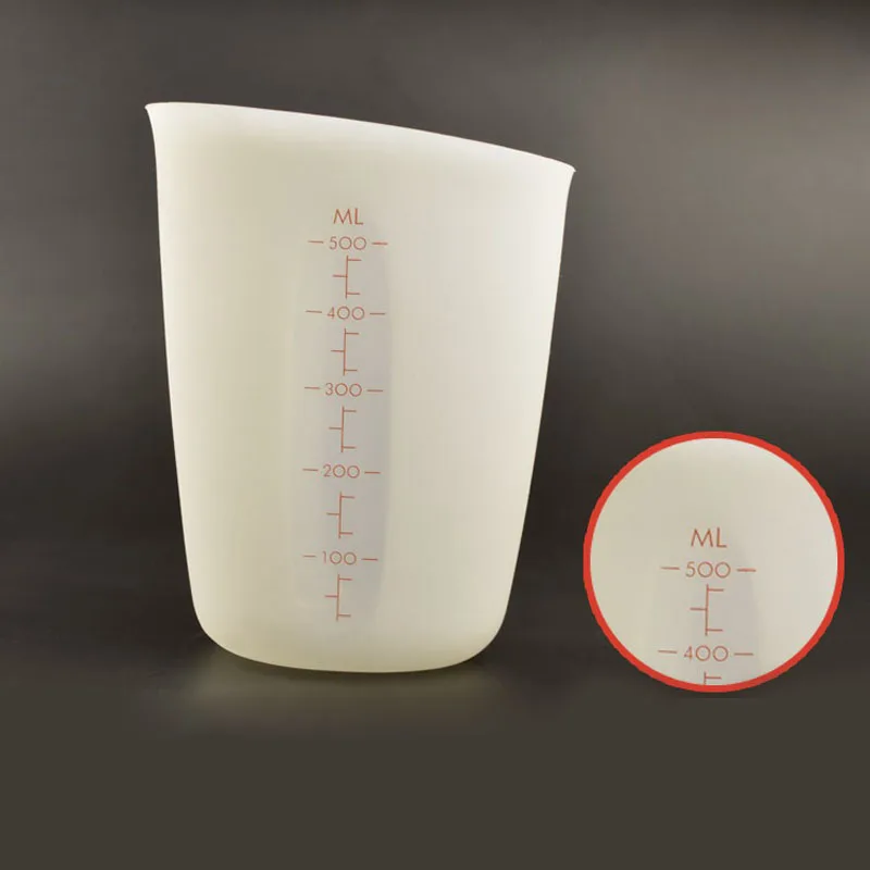 

250ml 500ml Measuring Cup Silicone Large Capacity Soft Measure Cup Home Cake Baking Liquid Measure Tools ZA6020