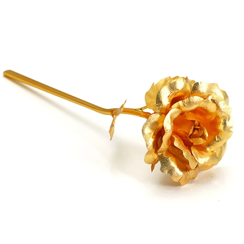 Gold rose gold leaf creative flower valentine's day gift for girlfriend, lovers romantic carnation birthday gift good luck