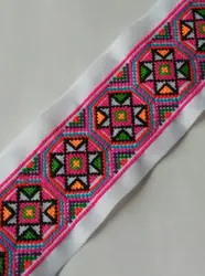1yard Hmong Embroidery Lace 6.5cm Miao Dress Collar Decor Ribbon Tape Ethnic Tribal Nepal Thai Lao India Boho Slavic Sewing DIY