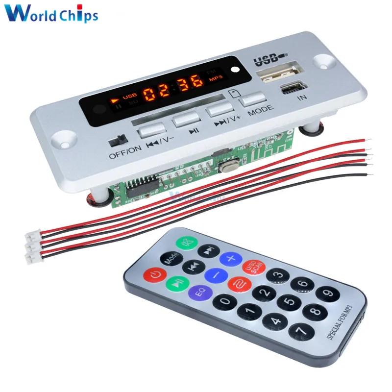 Mini 5V MP3 Decoder Board Bluetooth Call Decoding Module MP3 WAV U-Disk & TF Card USB With 2*3W Amplifier Remote Controller