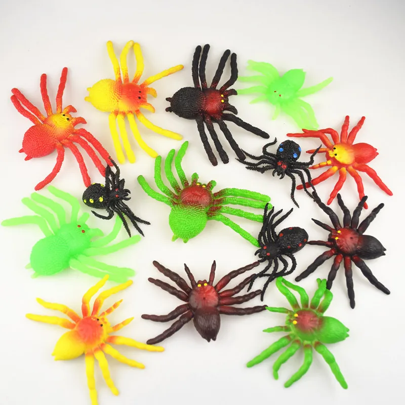 Halloween Novel Black TPR Simulation Spider Shaped Rubber Kids/Children Toy Super realistic spider Halloween decoration dress up