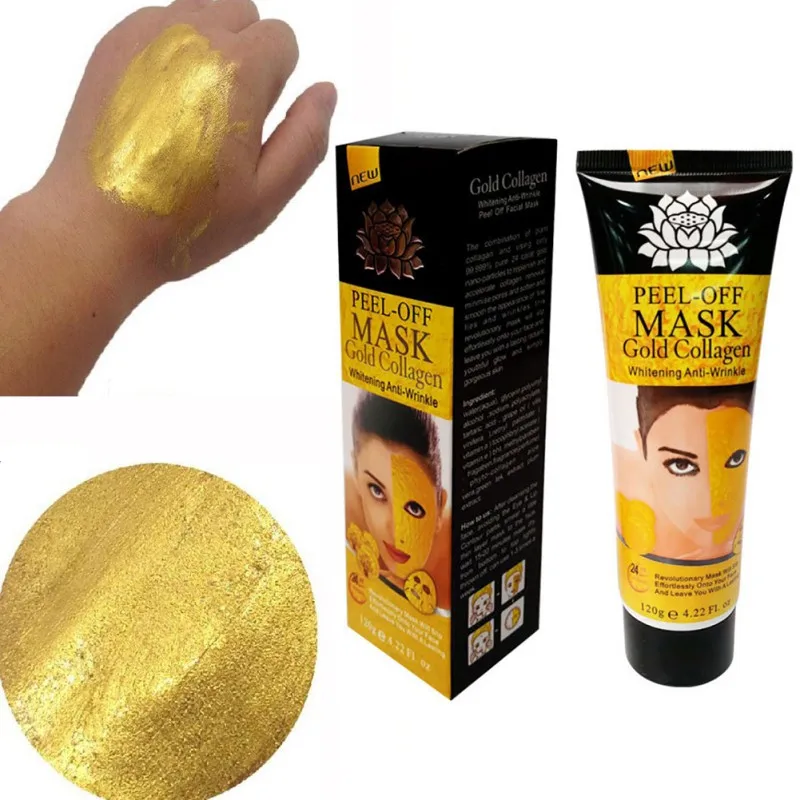 120g Gold Collagen Facial Peal-off Mask Deep Clean Anti Wrinkle Whitening Oil Control Soften Smooth Fine Lines Pores Shrink Care