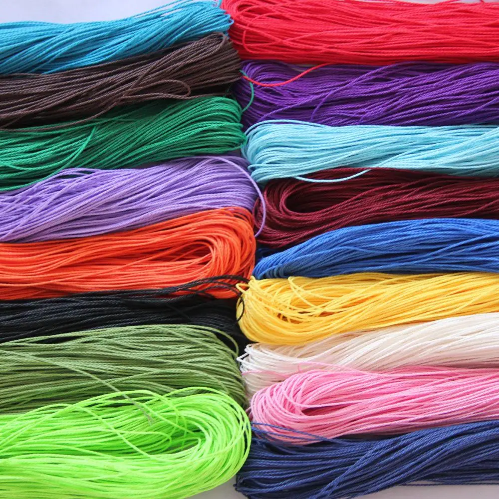 200 yards mixed colors Wax Braided Cotton Cord 1 mm sampler set mix colors macrame braid strings