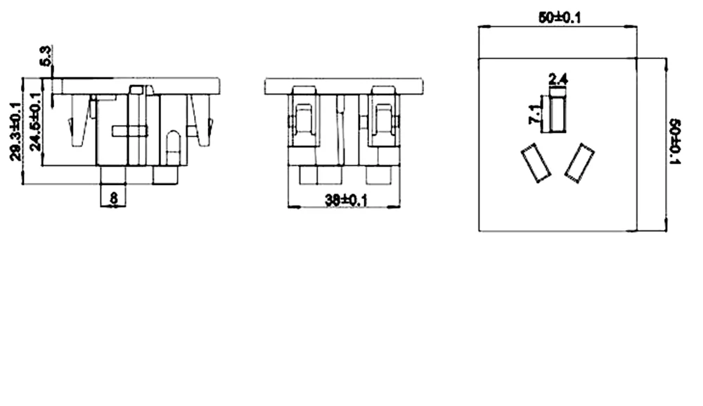 AC Power Socket Australian Type 10A Type I Power Outlet For China  For PDU Cabinet Wall Self-assembly New Zealand