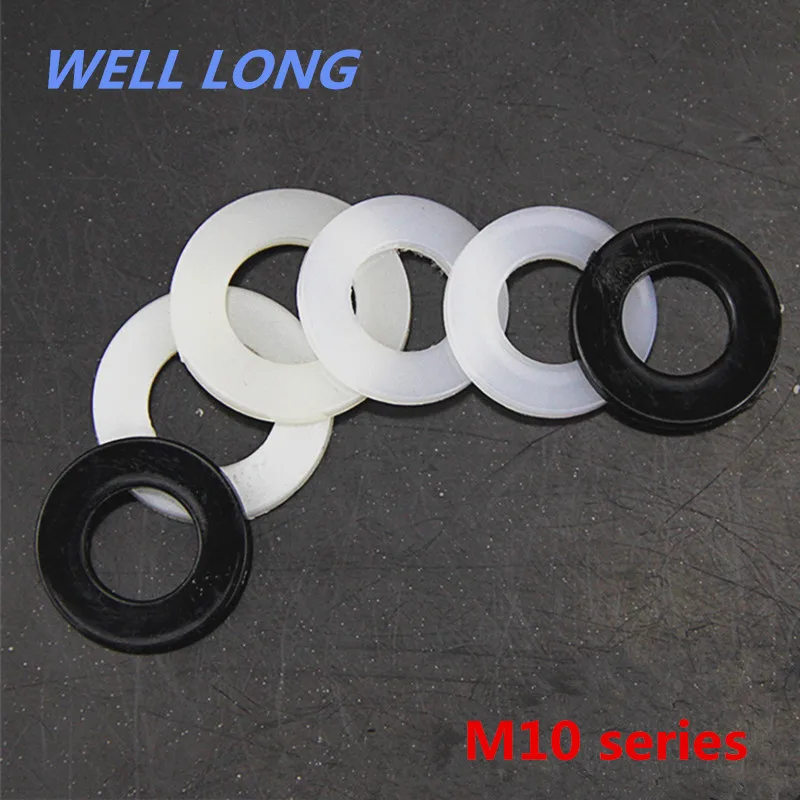 500pcs/lot Nylon Screw Gasket Insulation Plastic Flat Pad Plastic Washer,M10.