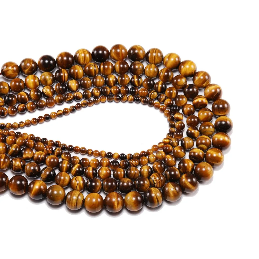 1strand/lot AAA Natural Stone Beads Yellow Tiger Eye Agat Round Loose DIY Bracelet Material 4 6 8 10 12mm Beads for Jewelry