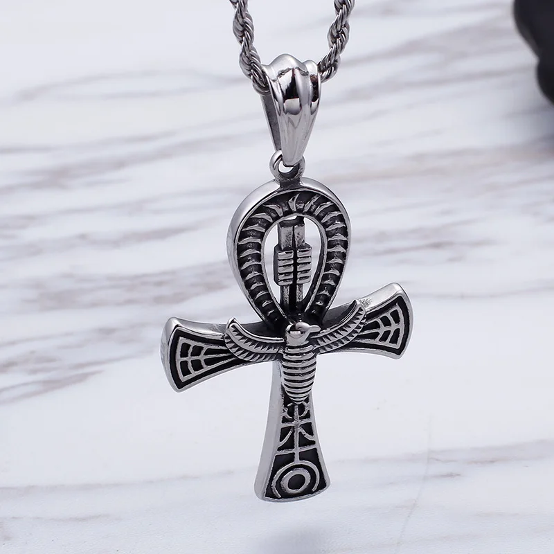 Egyptian Life Cross Pendant Eternal Life Stainless Steel Anka Egyptian Style Personality