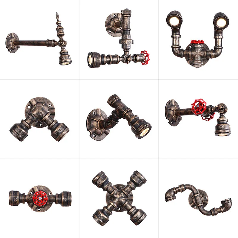 

Up And Down Double Light Source Water Pipe Wall Lamp Led Light For Room On The Wall Light Vintage Retro Stairs Indoor Lighting