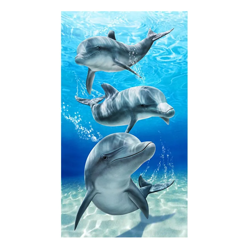 

Cute Baron Bay Dolphins Beach Travel Towel Novelty Dolphin Bathroom Towels for Children Swim Pool Towel Ocean Sea Animal Bath