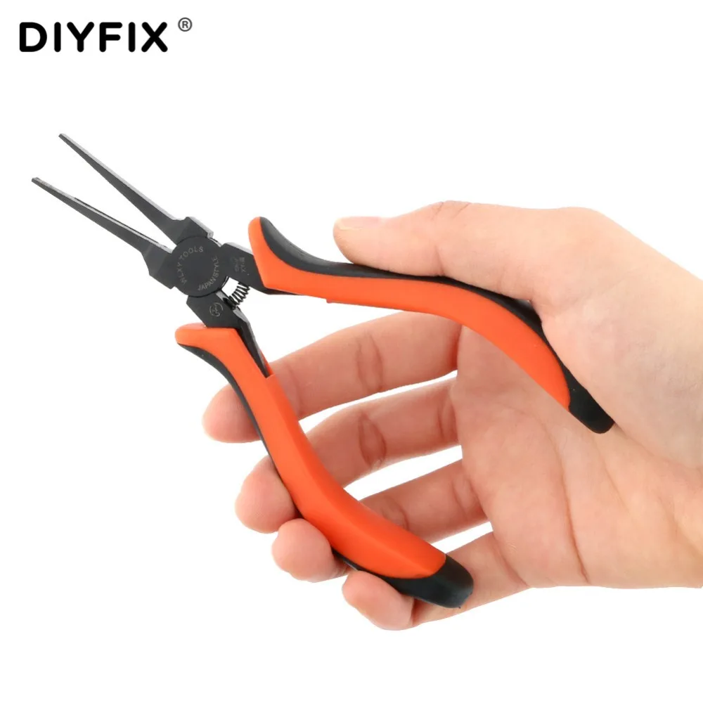 DIYFIX 얇고 평평한 바늘 코 펜치, 주얼리 및 수공예품 제작용 전기 포셉, 공예 비즈 펜치 도구