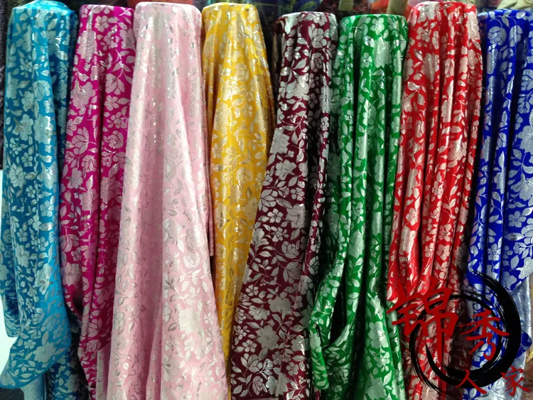 Brocade cloth costume COS fabric flower cloth fabric quality silk cloth / daffodils/100cm*145cm