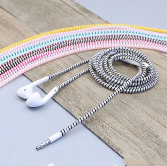 2Pcs 1.15M Earphone Line Cable Protector Case Cord Protective Wrap Cable Winder 3 Color in 1 For iPhone Cell Phone