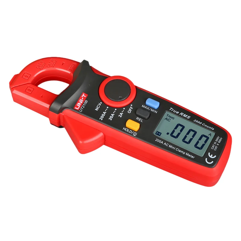 UNI-T UT210B True RMS 200A AC Mini Clamp Meters Ammeter NCV Test Professional Multimeter Digitais LCD Backlight MAX MIN