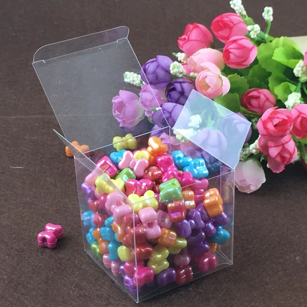 50pcs 10*10*10cm clear plastic pvc box packing boxes for gifts/chocolate/candy/cosmetic/crafts square transparent pvc Box