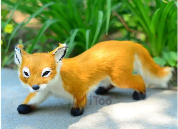 

Simulation animal brown fox 28x7x10cm toy polyethylene & furs resin handicraft,ornaments decoration baby toy d371