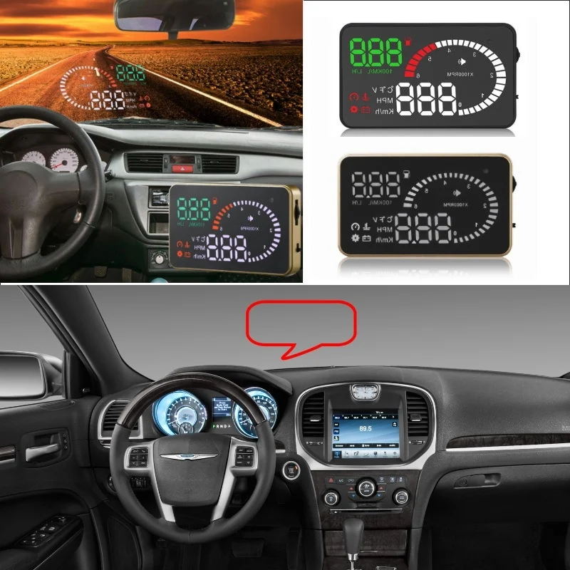 For Chrysler 300/Sebring/Pacifica/PT Cruiser/Voyage Car HUD Head Up Display Vehicle OBD Safe Driving Screen Projector