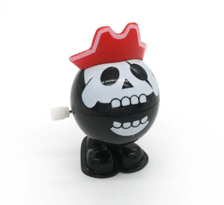 

iWish Hot Halloween Wind Up Jump Black Pirate Captain Human Skeleton Jumping Human Skull Gift Toy For Kids Toys All Saints' Day