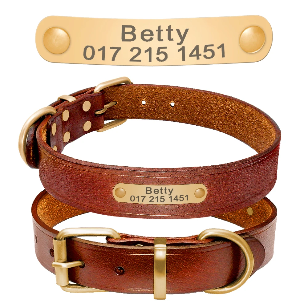 Echtes Leder-Katzenhalsband für kleine und mittelgroße Hunde, personalisiertes Hunde-ID-Halsband, individueller Haustiername und Telefonnummer, kostenlose Gravur – Detail 7
