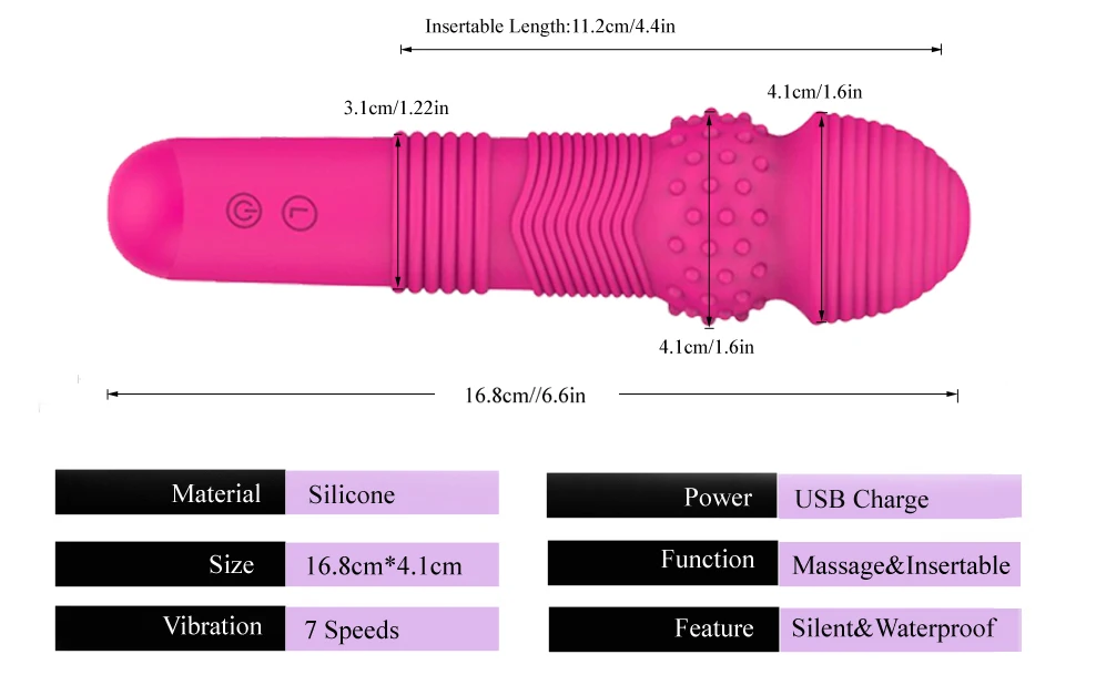 FAAK Silicone Magic AV Wand Body Massager Sex Toy Female Masturbator  7 speed Powerful clit Vibrators for Women Man Sex Products