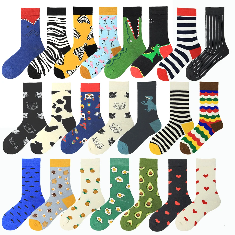 Women Socks 2019 Autumn Winter Harajuku Fashion Cartoon Cute Trendy Street Crew Socks Hip Hop Cotton Warm Long Sock Dropshipping
