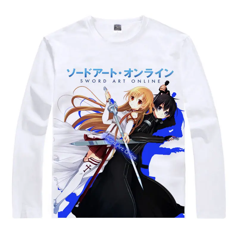 Sword Art Online SAO T-Shirt Shino Asada Shirt Juniors Long sleeves t-shirts ANIME PRINT Super Cute Womens Shirts anime shirts a