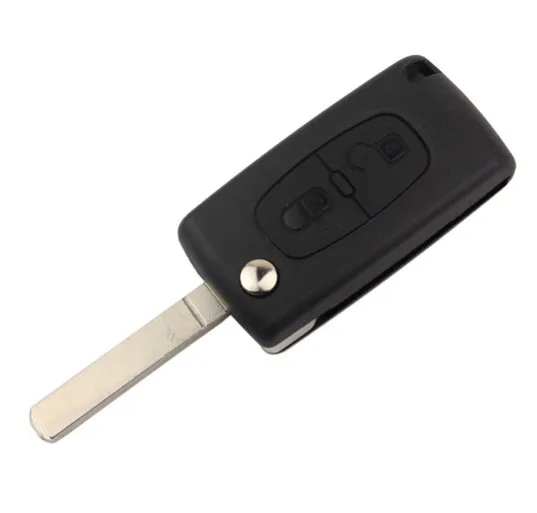 

Flip Folding Remote Key Shell 2 Buttons For Peugeot 307 Car Key Blanks VA2 Blade Without Groove No Battery Clamp