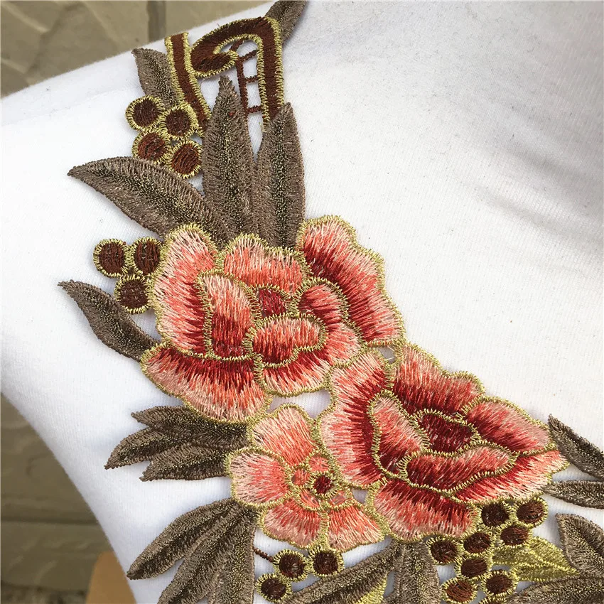 1pc gold lace collar beautiful flowers Venetian lace decorative decoration, lace fabric sewing accessories