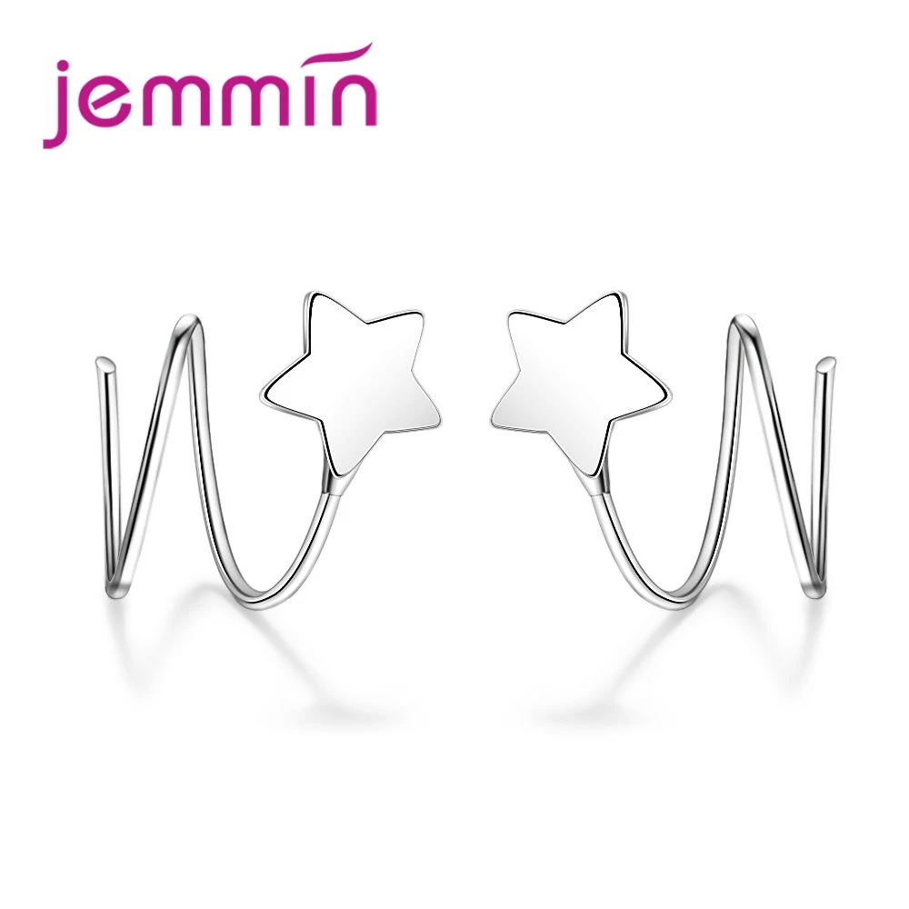 Original New Trendy Star Shape Minimalist 925 Sterling Silver Earring Clip For Woman Girls Christmas Festival Present