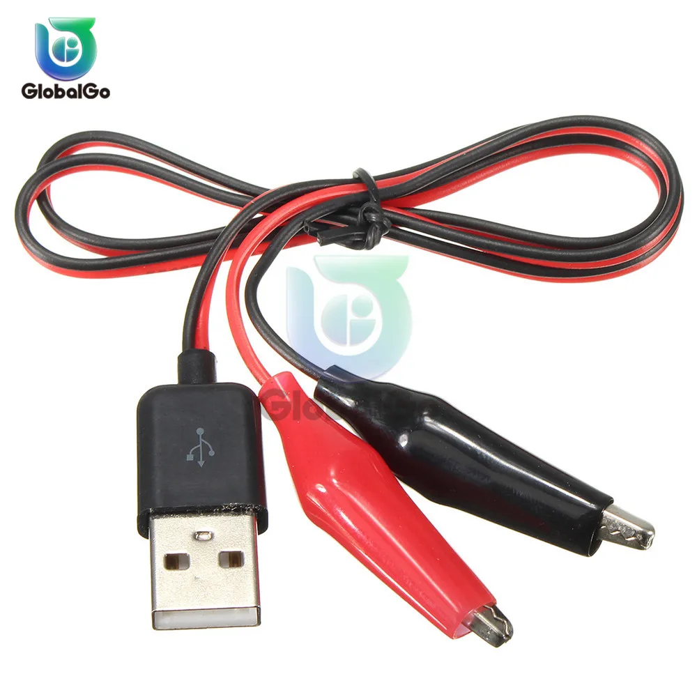 58CM Metal Alligator Clip Crocodile Electrical Clamp for Testing Probe Crocodile Test Clip to USB Adapter Multimeter Car Home