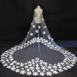 White/ Ivory 2016 new hot bride married heart-shaped flower shape Ruansha long paragraph trailing veil concealed Bridal Veils