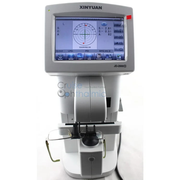 

JD2000 7 inch TFT Touch Screen Automatic Auto Lensmeter Built in printer Focimeter PD UV measurement